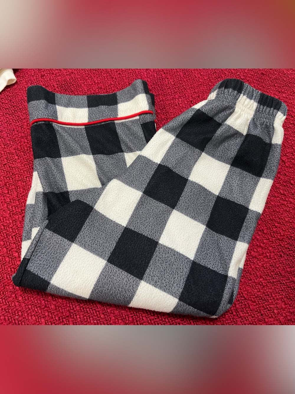 Wondershop Black & White Buffalo Check Boxer Briefs with Red Piping